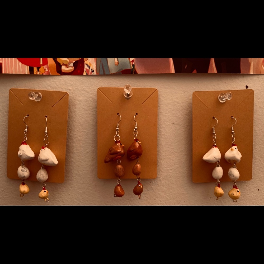 Chicken earrings!